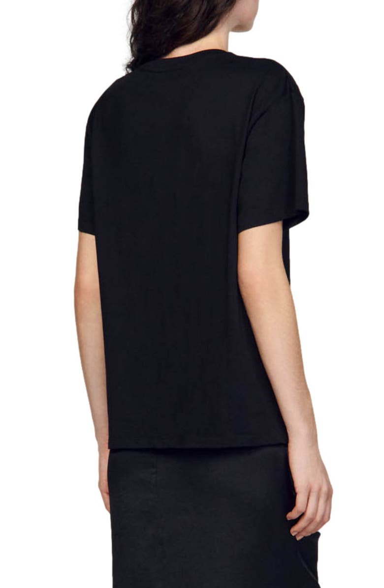 SANDRO Murphy Rhinestone Heart Cutout Top, Alternate, color, 