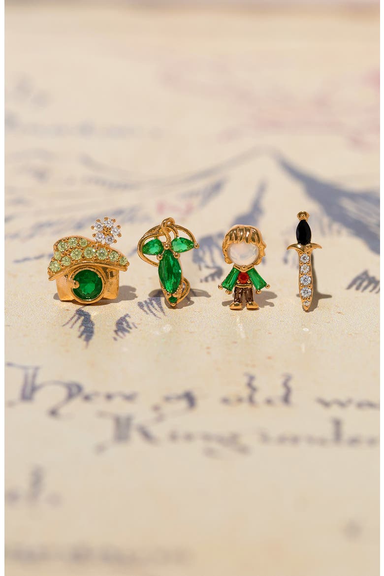 Lord of the Rings Frodo Set of 4 Stud Earrings, Alternate, color, GOLD
