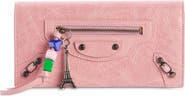 Balenciaga Le City Charm Textured Leather Long Wallet