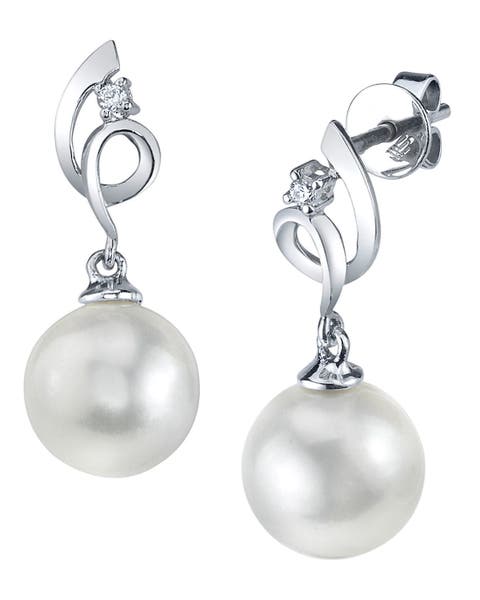 14K Gold South Sea Pearl & Diamond Symphony Earrings