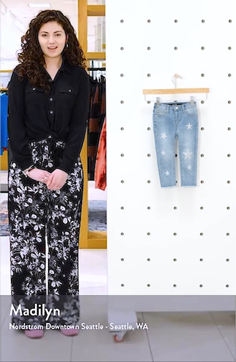 Kids' Luna Star Patch Ankle Straight Leg Jeans, sales video thumbnail