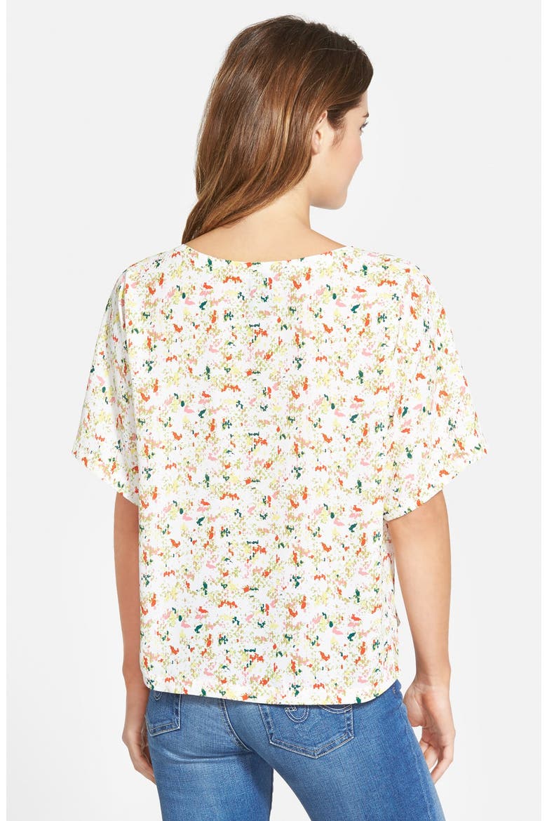 Boxy Woven Boatneck Top, Alternate, color, CONFETTI YELLOW