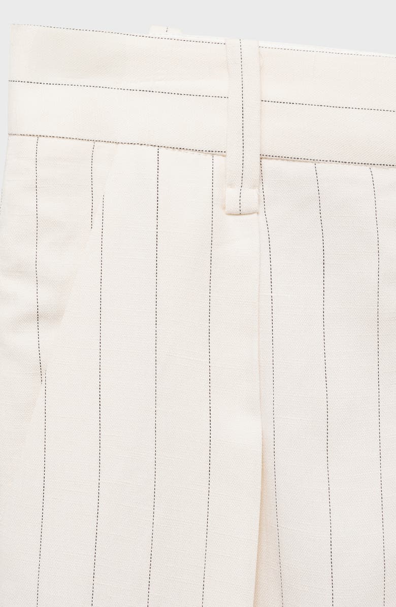 MANGO Stripe Bermuda Shorts, Alternate, color, Off White