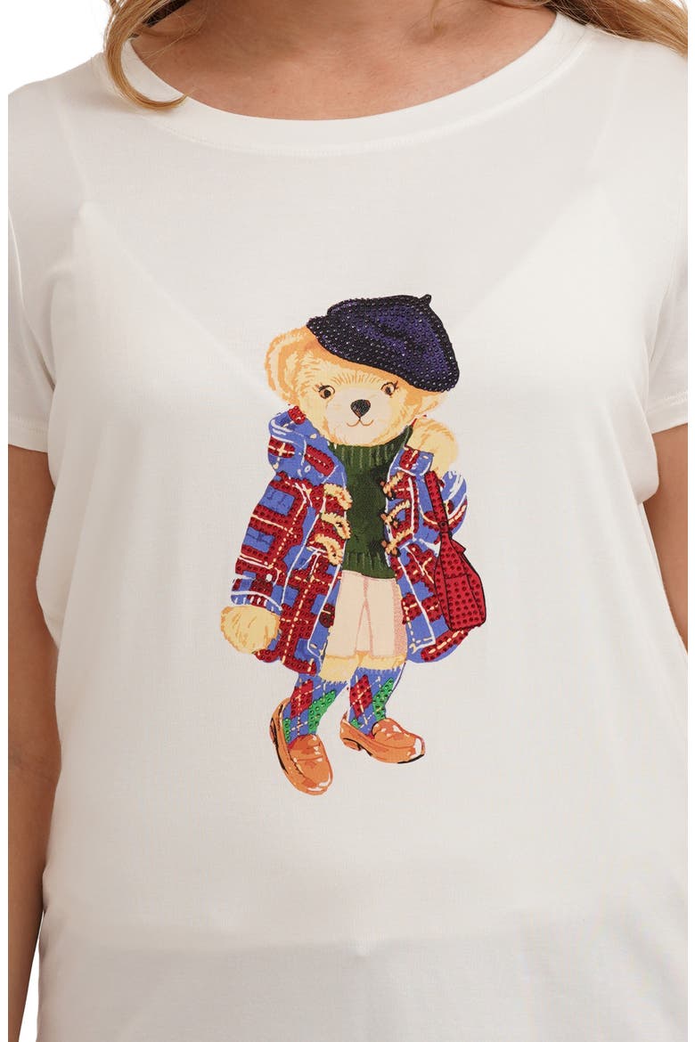 Beret Bear Graphic T-shirt, Alternate, color, BONE