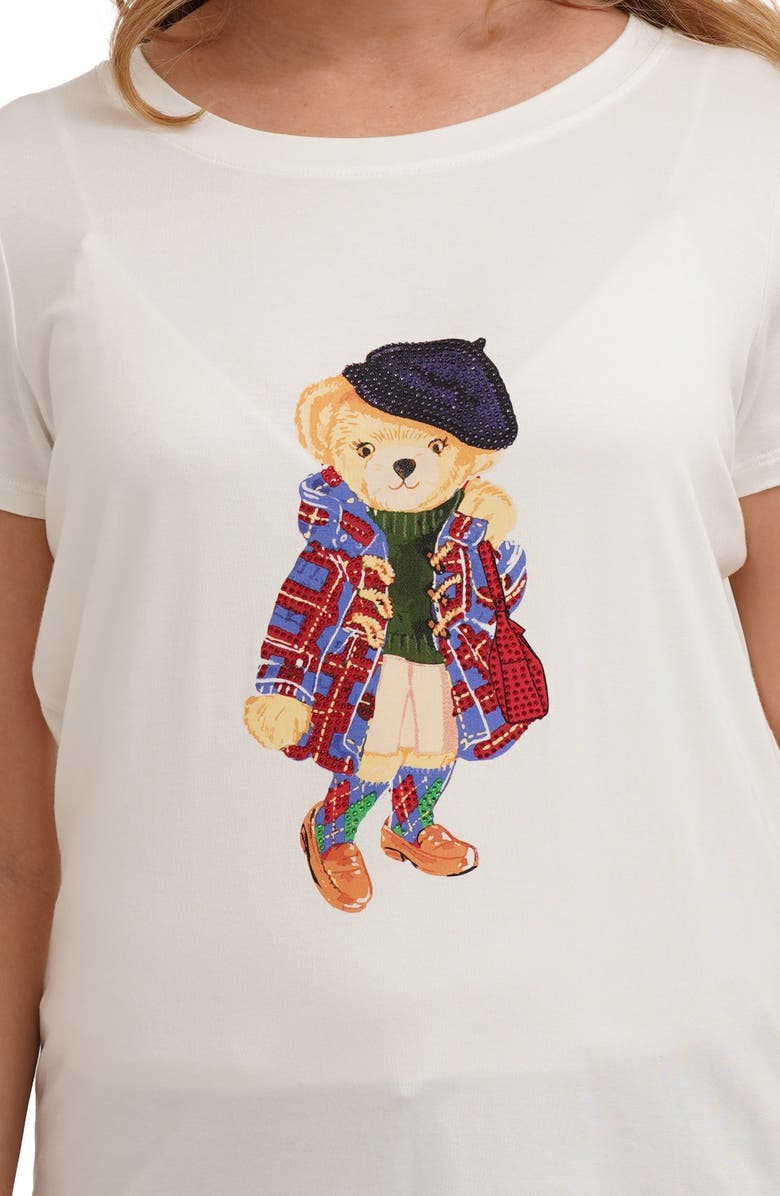 CYRUS Beret Bear Graphic T-shirt, Alternate, color, Bone