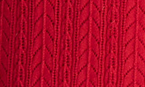 Madewell Ruffle Trim Pointelle Cardigan In Red