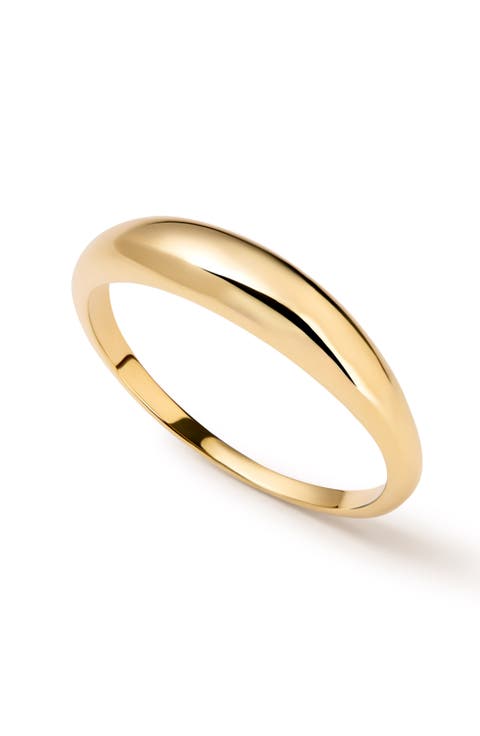 Gold Band Ring - Gold Slim Dome Ring