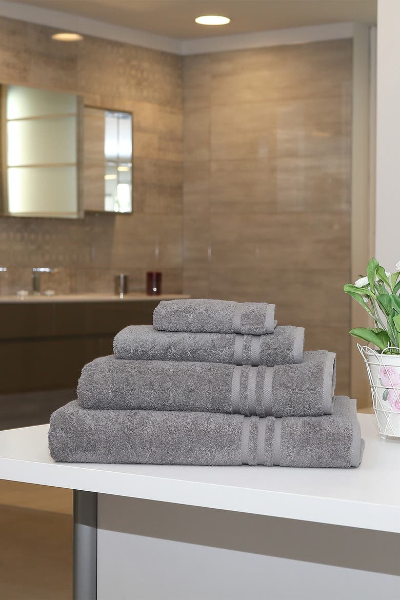 Denzi 4-Piece Towel Set - Dark Grey, Alternate, color, DARK GREY