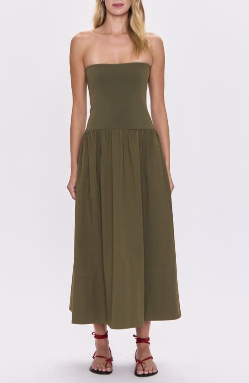 Pistola Mavo Strapless Midi Dress In Green