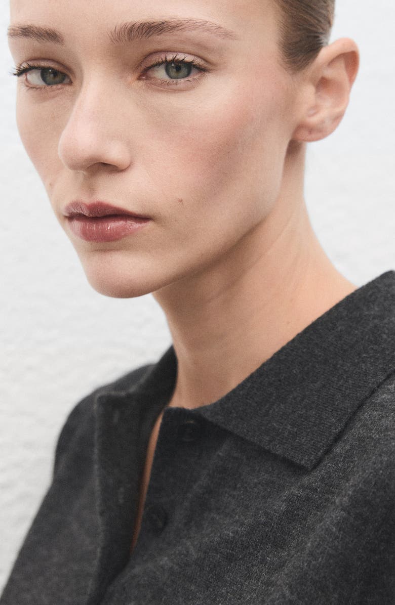 MANGO Short Sleeve Polo Sweater, Alternate, color,