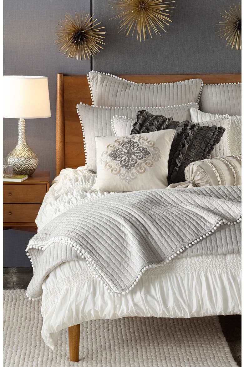 'Pom Pom' Reversible Quilt, Alternate, color, TAUPE