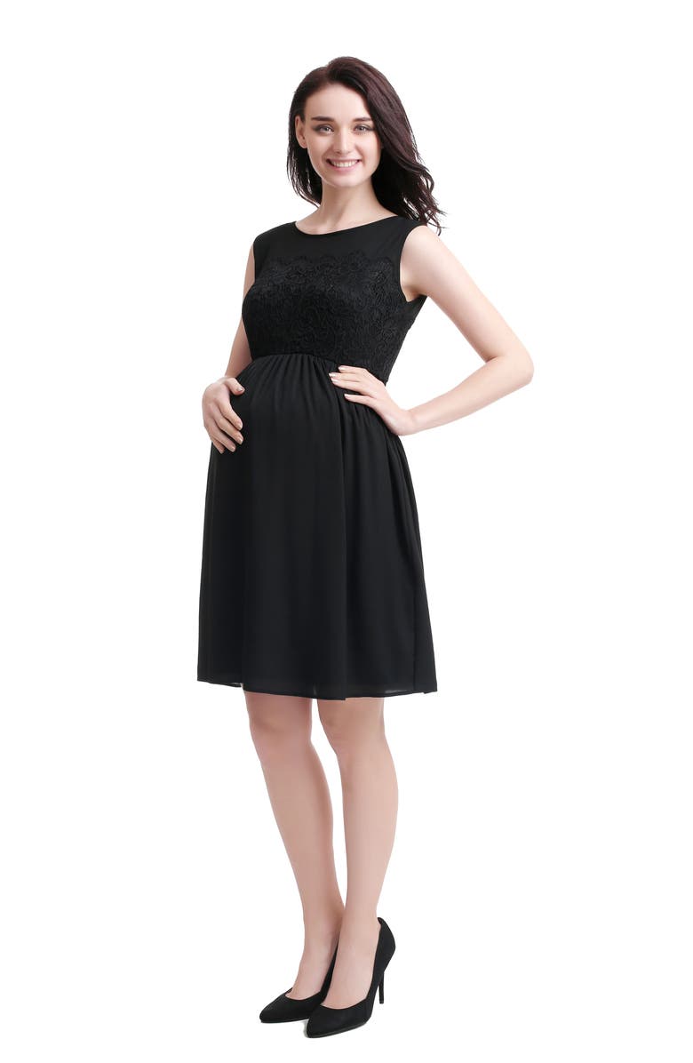 Kimi and Kai Sade Lace & Mesh Maternity Dress, Alternate, color,