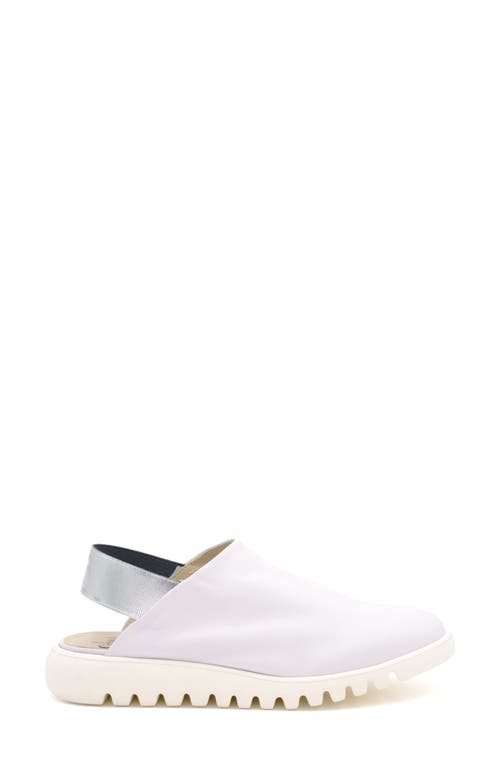 Amalfi By Rangoni Elettrona Slingback Flat In White Parmasoft Silver Elastic