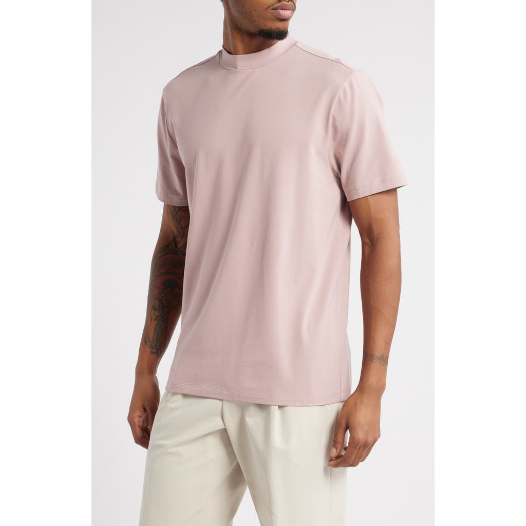 Open Edit Mock Neck T-shirt In Pink Timber