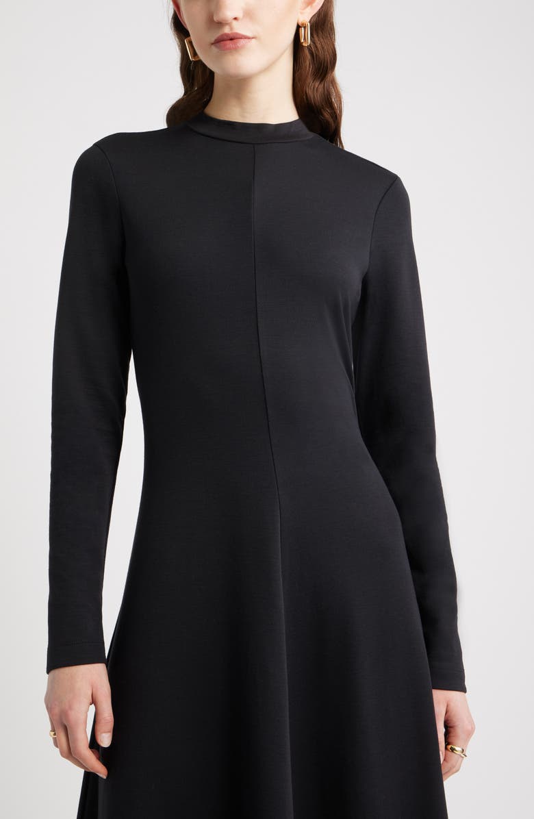Nordstrom Mock Neck Long Sleeve Maxi Dress, Alternate, color, Black