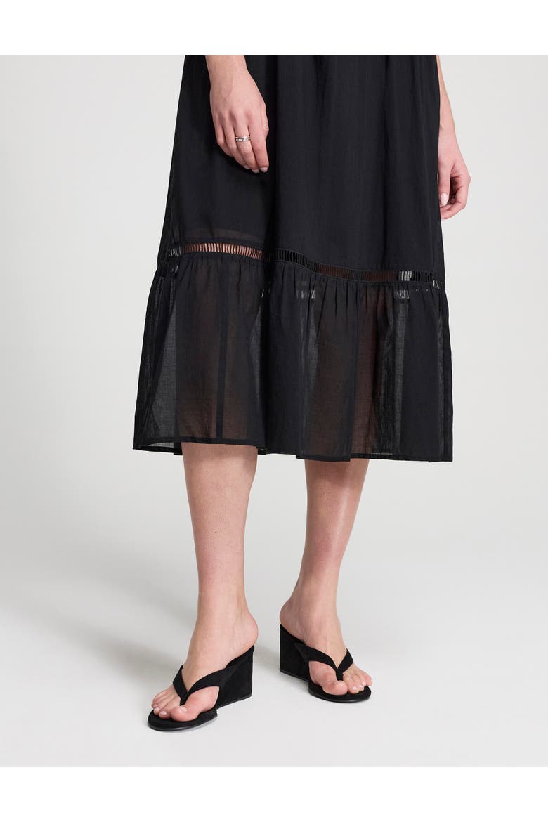 Myriam Sleeveless Cotton Midi Dress, Alternate, color, Black