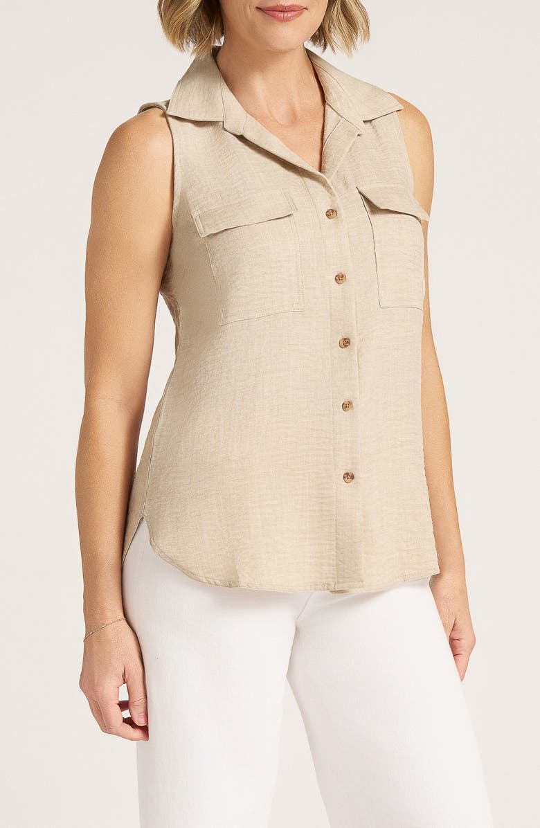 matty m. Euclid Sleeveless Button-Up Shirt, Alternate, color, 