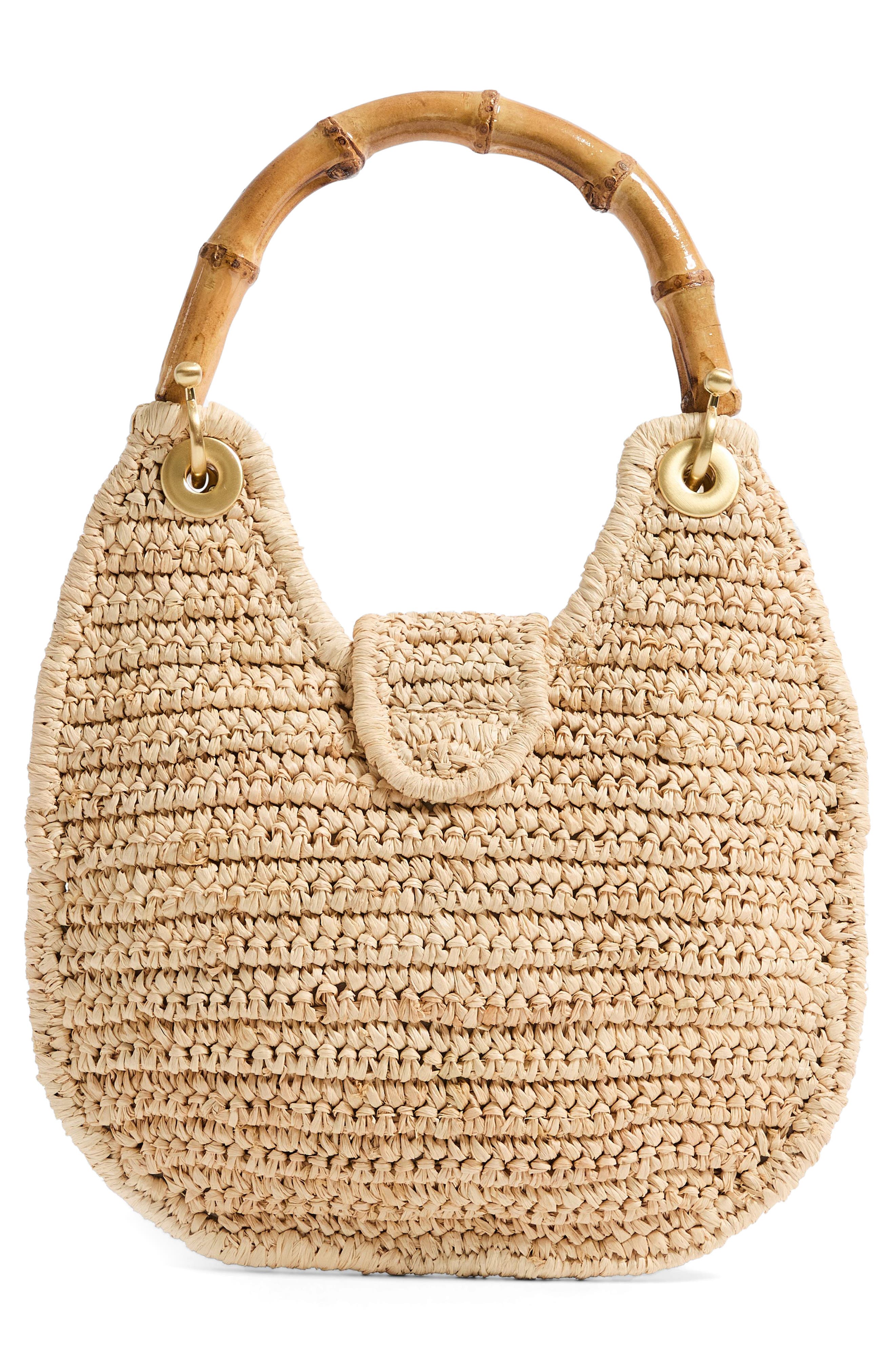 Pamela Munson The Avis Raffia Hobo Bag, Alternate, color, Natural