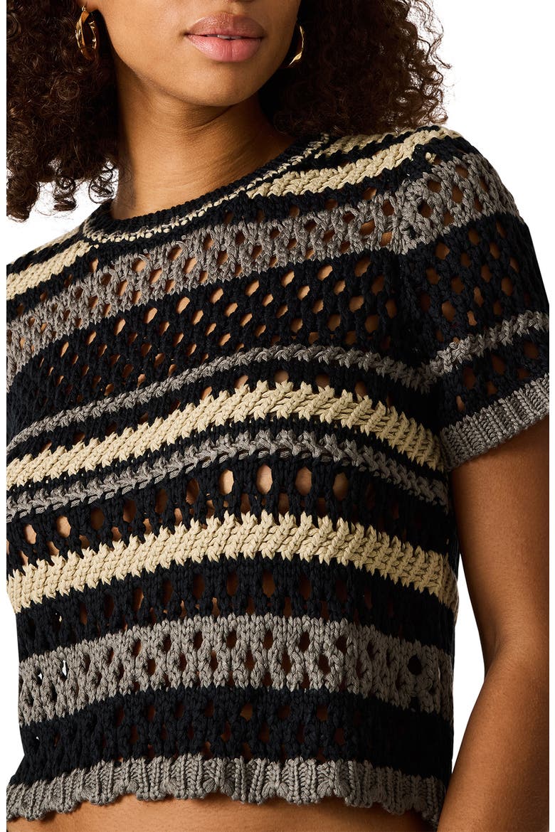 Wila Striped Open Knit Crop Sweater, Alternate, color, MULTI
