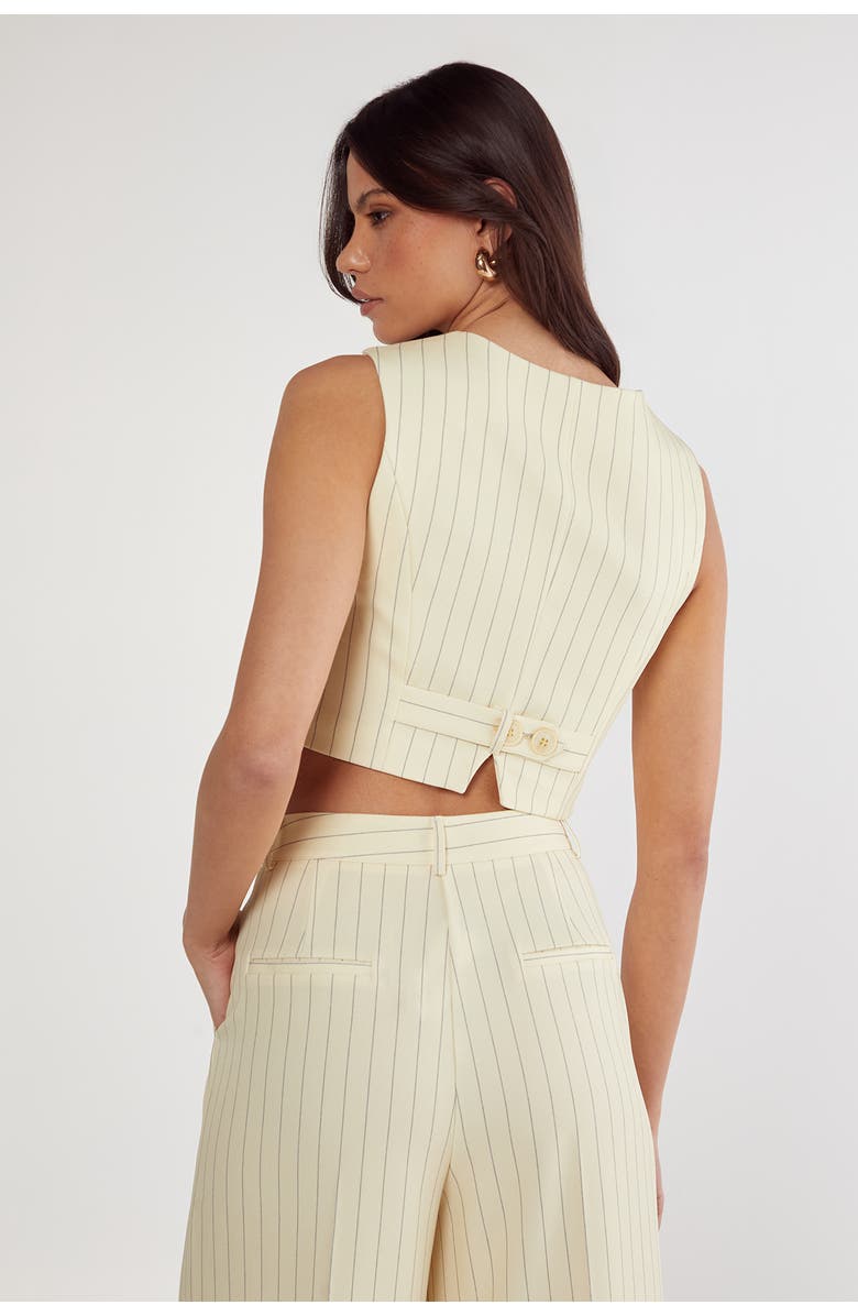 NASTY GAL Pinstripe Tailored Top, Alternate, color, Butter