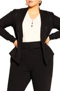 City Chic Piping Praise Ponté Knit Jacket