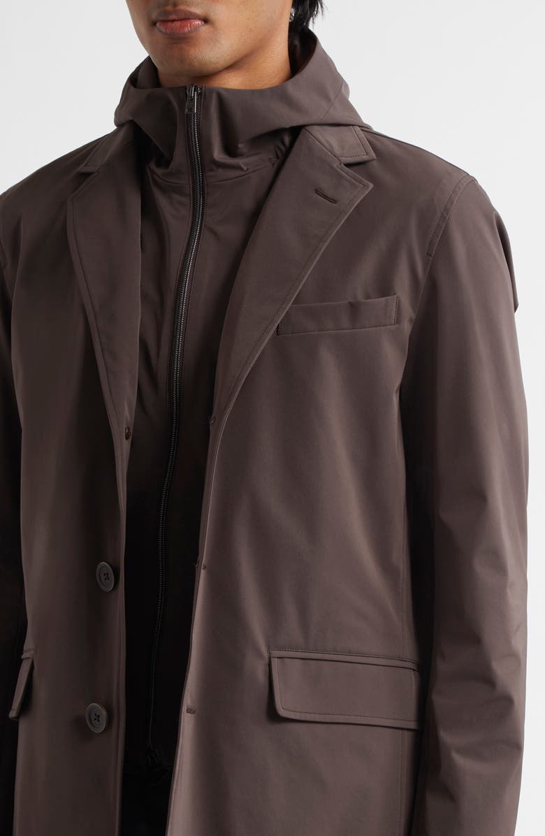 Herno Single Breasted Coat With Removable Hooded Bib, Alternate, color,