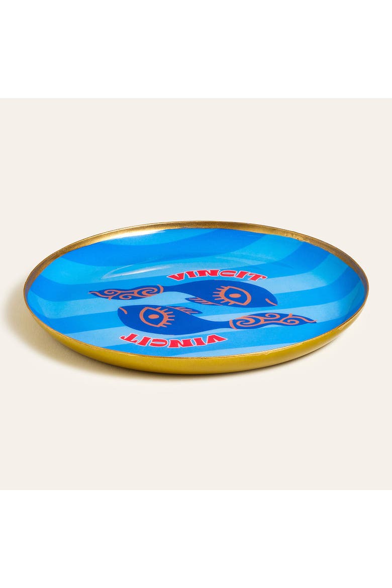 Solis Vita Metal Decorative Tray 2 Pcs Set, Alternate, color, Blue