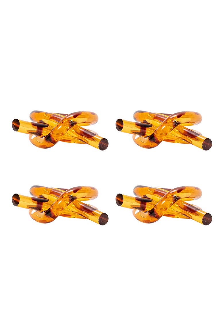 Set of 4 Tortoise Knot Napkin Rings, Main, color, TORTOISESHELL