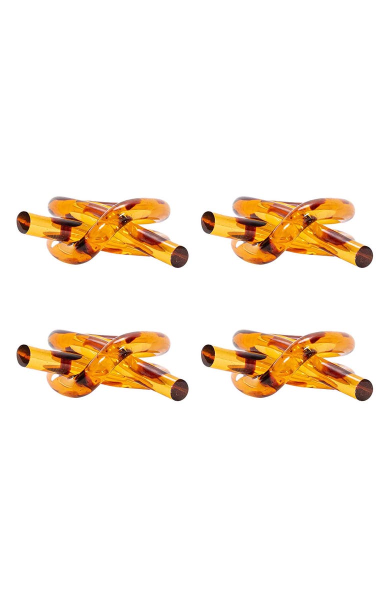 Juliska Set of 4 Tortoise Knot Napkin Rings, Main, color, Tortoiseshell