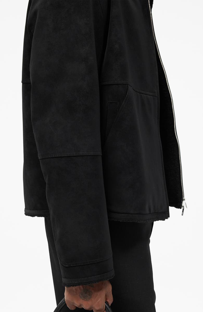 Represent Faux Shearling Jacket, Alternate, color, Jet Black