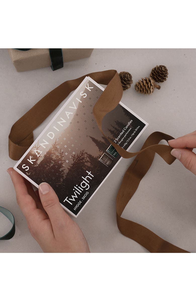 SKANDINAVISK GIFTSET - Twilight Scented Candle, Alternate, color, Forest Green/Camel Brown