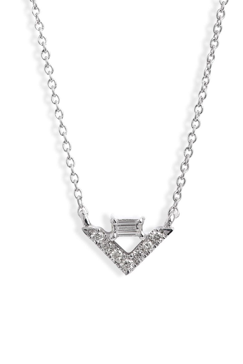 Sadie Diamond Pendant Necklace, Main, color, WHITE GOLD