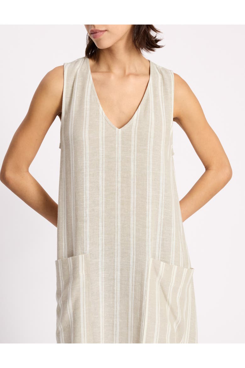 V-Neck Stripe Maxi Dress, Alternate, color, Cream