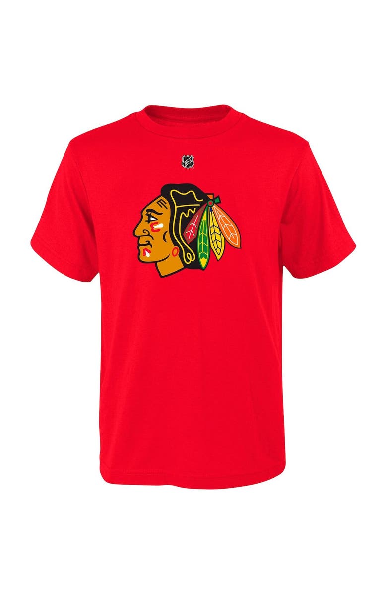 Outerstuff Youth Connor Bedard Red Chicago Blackhawks Player Name & Number T-Shirt, Alternate, color, 