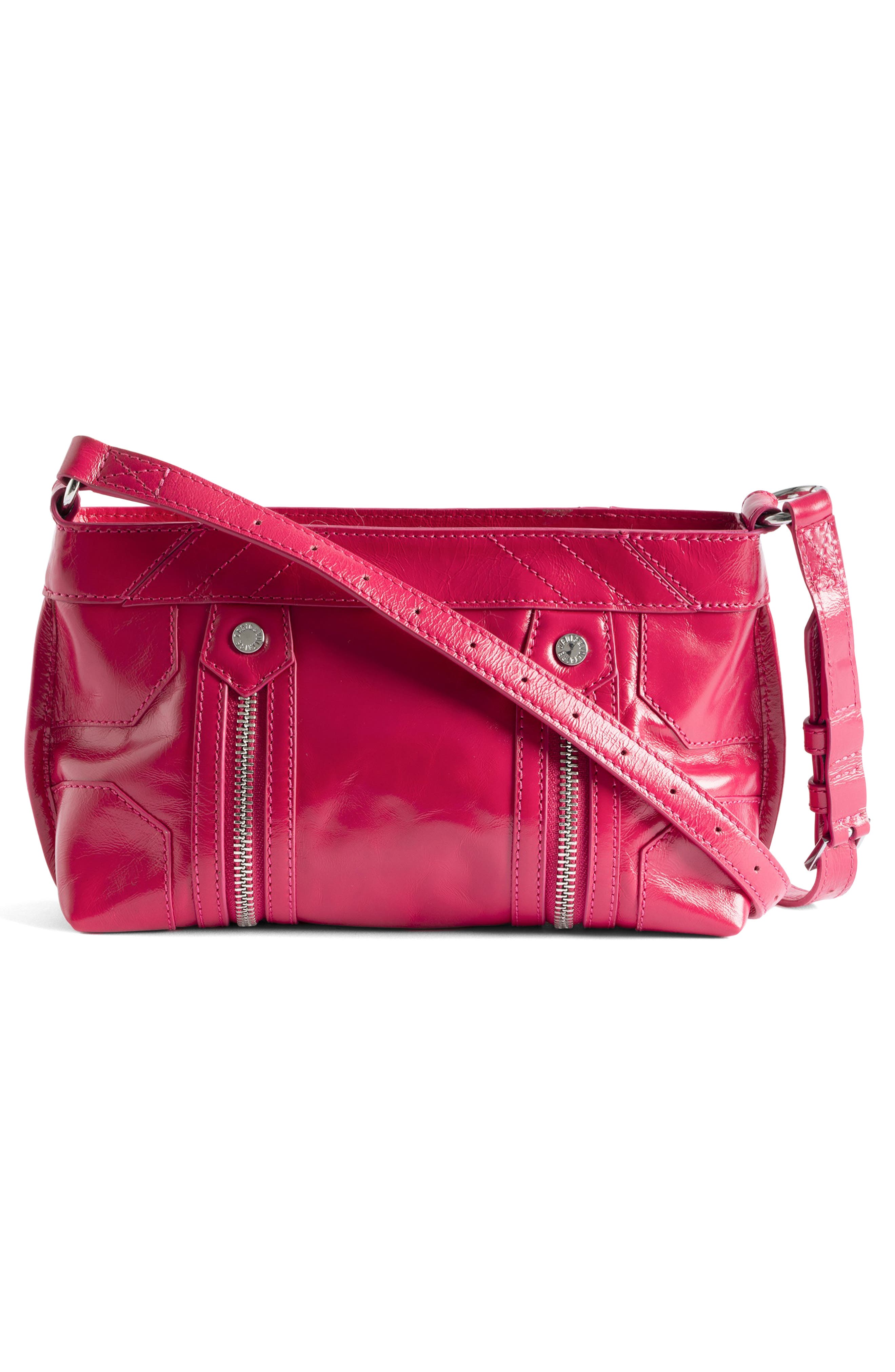Zadig & Voltaire Sunny Mood Vintage Patent Crossbody Bag, Alternate, color, Podium