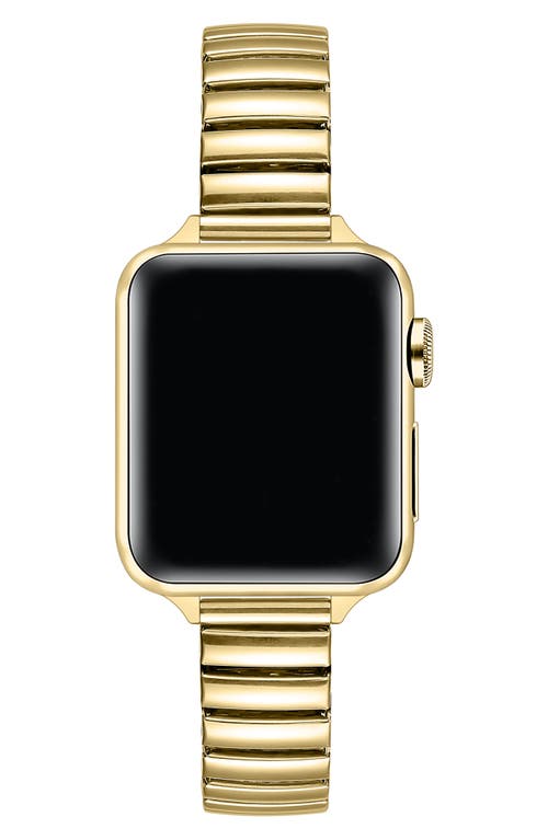 The Posh Tech Slink Skinny Elastic Stainless Steel Apple Watch® Watchband In Gold