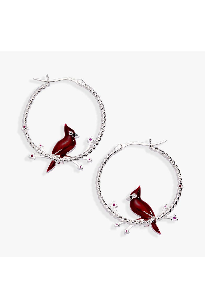 Cardinal Reversible Hoop Earrings, Alternate, color, Silver