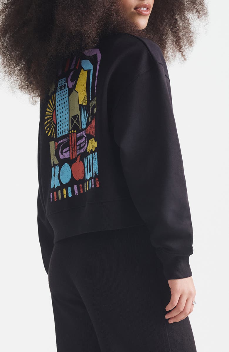 Brooklyn Industries Graphic Print Crewneck Sweatshirt, Alternate, color, Black