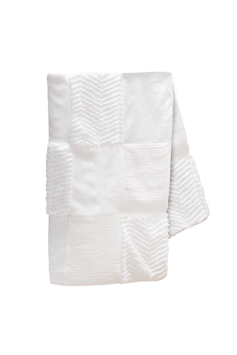 Signature Luxury Textured Patchwork Crib/Toddler Quilt, Main, color, White