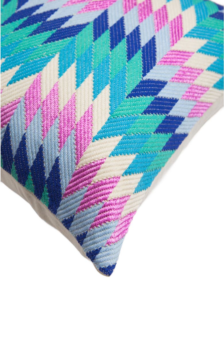 Archive New York Almolonga Blue Diamond Handwoven Brocade Cotton Throw Pillow, Alternate, color, Blue