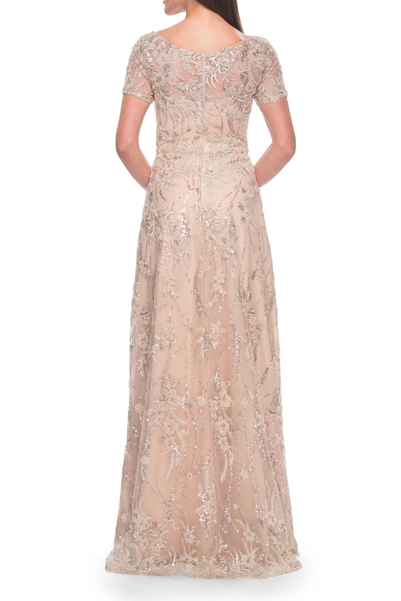 Gorgeous Beaded Mother of the Bride Dress with High Neckline, Alternate, color, Blush