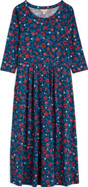 Seasalt Cornwall Veronica Print Stretch Organic Cotton Jersey Midi Dress