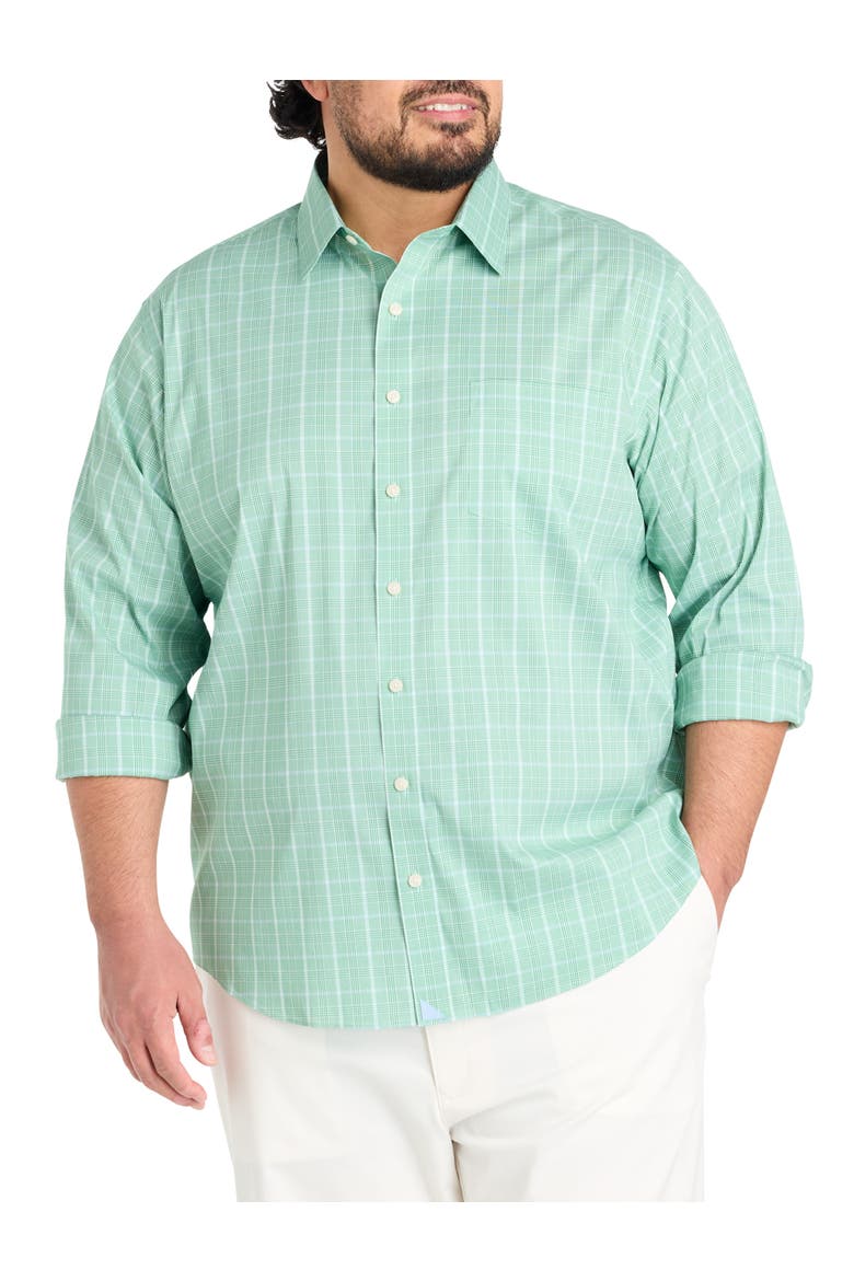 Big & Tall Claremont Performance CottonTek Sport Shirt, Main, color, GREEN
