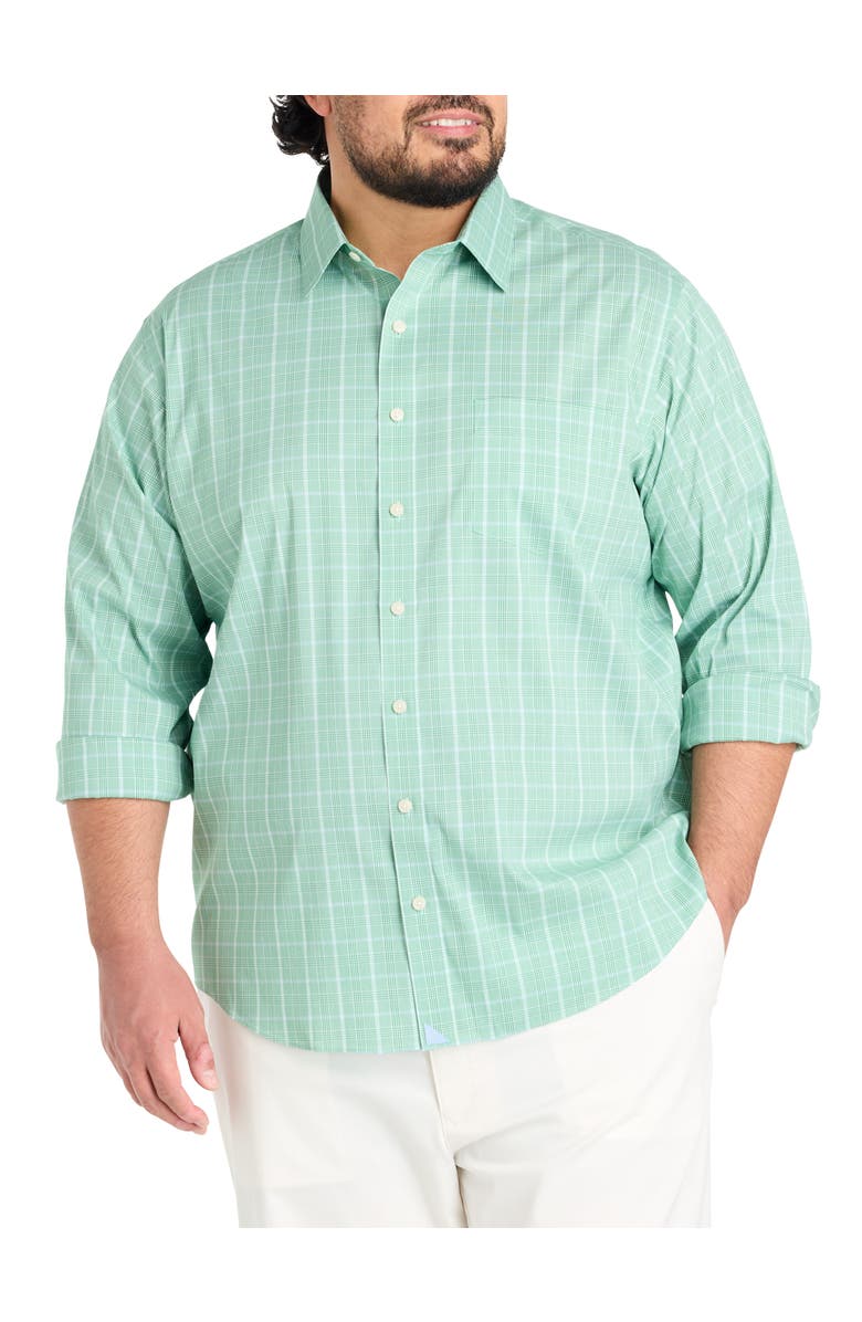 Untuckit Fit by Dxl Big & Tall Claremont Performance CottonTek Sport Shirt, Main, color, Green