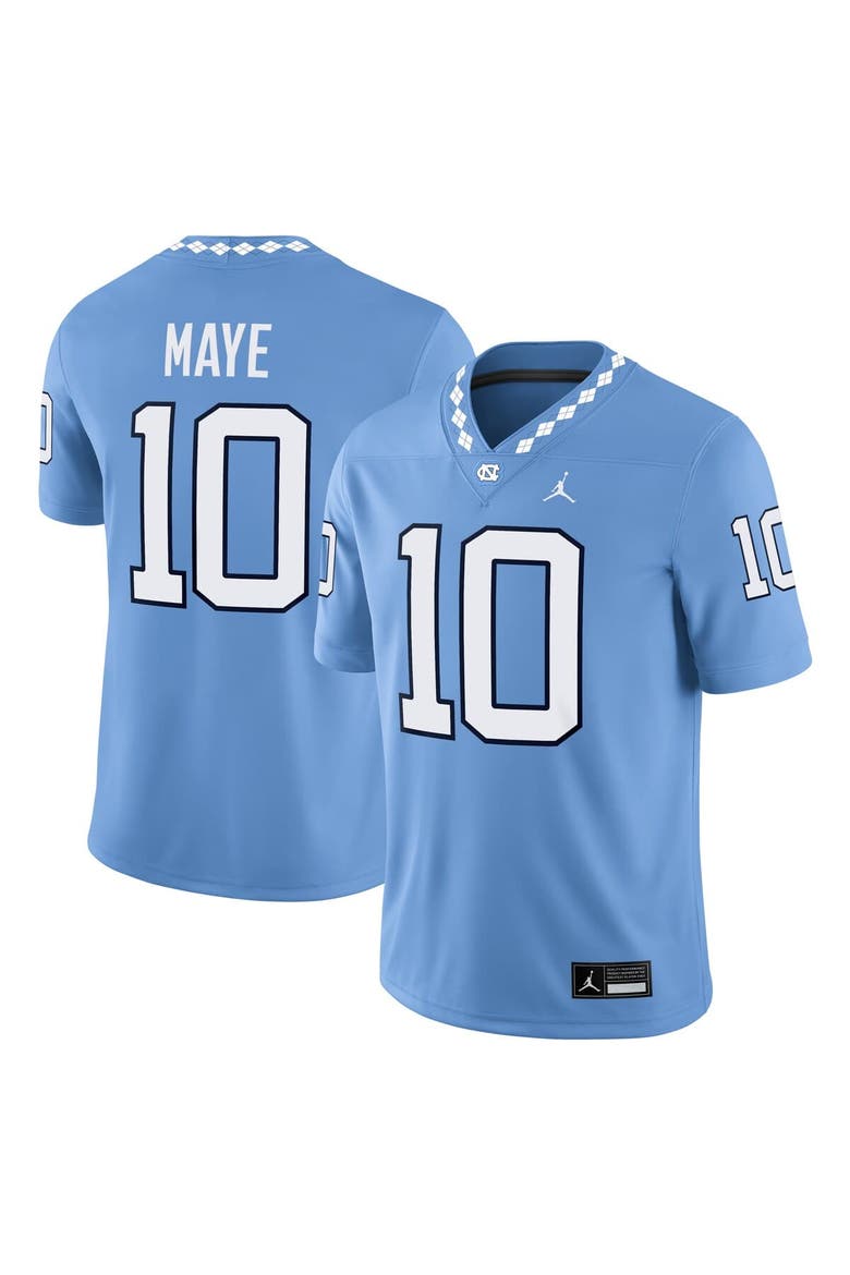 Men's Jordan Brand Drake Maye Light Blue North Carolina Tar Heels Home Game Jersey, Main, color, Light Blue