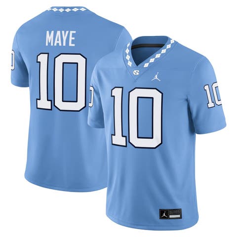 Men's Jordan Brand Drake Maye Light Blue North Carolina Tar Heels Home Game Jersey