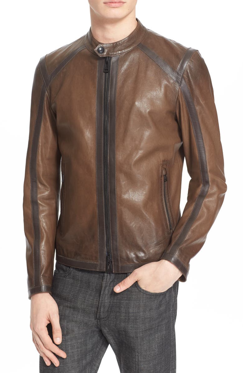 Belstaff 'Lymington' Leather Moto Jacket, Alternate, color, 