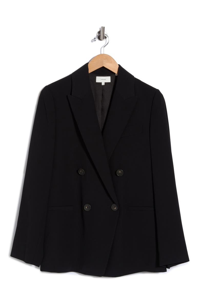 Double Breasted Blazer, Main, color, BLACK