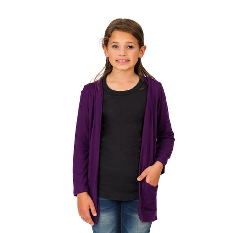 Open Front Long Sleeve Pocket Cardigan