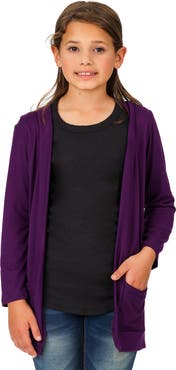 24sevenKid Open Front Long Sleeve Pocket Cardigan